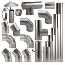 Abgas Rohr silber Kamin