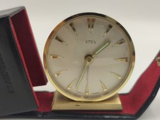 EMES Reisewecker Sockel Etui Vintage 60er Jahre Blaupunkt Sammlerstück Messing