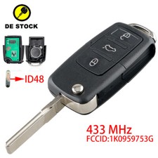 AUTO FUNK SCHLÜSSEL 434Mhz 1K0959753G FÜR VW GOLF TOURAN CADDY JETTA SEAT SKODA