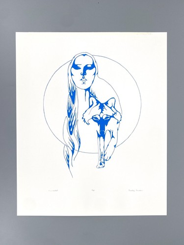 Grafik frau wolf druck - frau,