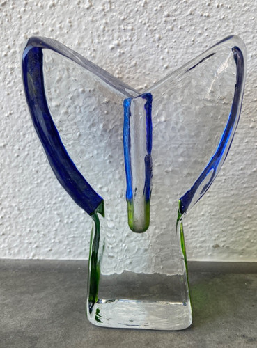Vintage vase glas block - vase,