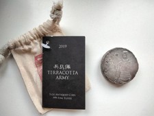 FIJI Terracotta Army  2019, 5oz,  silber, Antik-Finish, angelaufen