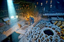 VLIES Fototapete-KERAMIK-(6669ah)-Buddha Tempel Asien XXL Wandbild