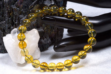 Blauer Bernstein Armband | 8mm Kugelarmband