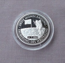 Medaille - Erste Mondlandung 1969 Silbermedaille 999 Ø = 25 mm Gewicht: 10 Gramm