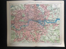 seltener antiker historischer Stadtplan London von 1907