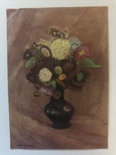 Bildkarte  • Verlag Haus am Weyersberg • Otto Modersohn - Strohblumen auf rosa .