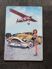 Oldtimer- Flugzeug -  Blechschild / Schild / Deko