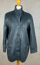 true Vintage GAZELLI Gr 42 Damen Lederjacke weiches Nappa grün petrol Jacket 512