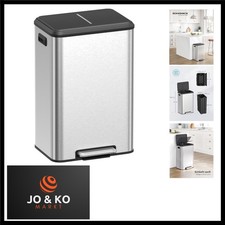 Mülleimer Küche, 40 Liter Abfalleimer mit Deckel, Tretmülleimer, Softclose, O...