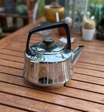 Teekessel Kupferkern Vintage silberfarben glänzend Volumen 1,5L Ø 17cm lang