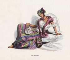 Mulattin Mulatte Mulatto Spanien Spain Espana Portugal costumes Trachten 1840