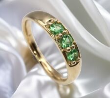 GJ69 * SOGNI D`ORO EDELSTEIN RING (18) 3x TSAVORIT FACETT, 3,1Gr. 9kt. GELBGOLD