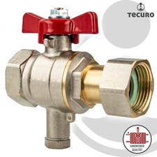 tecuro Kugelhahn mit Messfühleranschluss M10 x1 mm, 3/4 Zoll Überwurf x IG