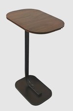 C-förmiger Höhenverstellbare Beistelltisch aus Eisen/Holz Schwarz/Braun