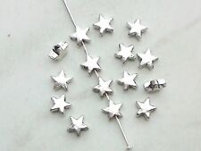 30x Metall Perlen Stern 6mm Spacer Zwischenperlen Schmuck Deko Armband Basteln