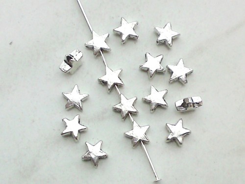 30x metall perlen stern 6mm - 30x,
