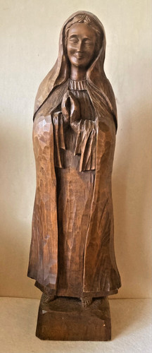 Große madonna 48cm - 48cm, nussbaum