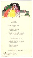 Menükarte Hotel de la Paix