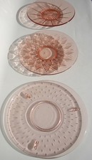 3 ALTE TORTENPLATTEN ROSALINGLAS 30er - 50er JAHRE !!!