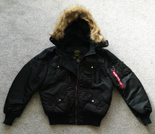 Alpha Industries x Breitling Deflector Black Flight Jacket Size Medium