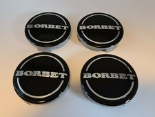 4X Borbet Sports Nabendeckel schwarz 56mm Nabenkappe Felgendeckel