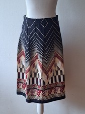 Folklorerock aus Baumwolle, Gr. 36 schwarz beige rot Ethno-Muster