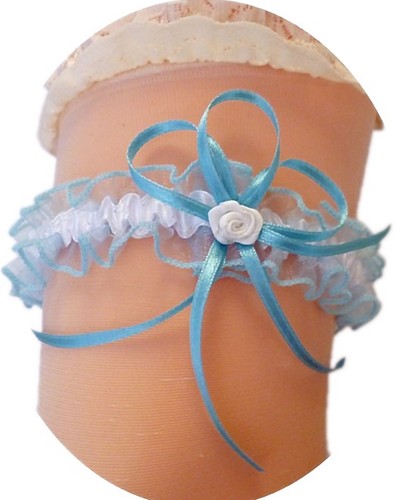 Strumpfband braut blau - ,
