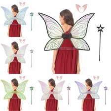 DE Kinder Schmetterlingsflügel Fee Ein Set Kostüm Prop Halloween Fee Elf Ohren