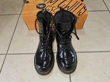 Dr. Martens Damen Boots 1460 W, Lack-Schwarz, Größe 37