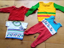 4 Set Babykleidung Retro Vintage 80s 70s Original Oldschool Baumwolle 62 68 Baby