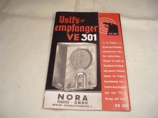   RÖHRENRADIO    PROSPEKT   VE 301   " NORA "   RARITÄT 