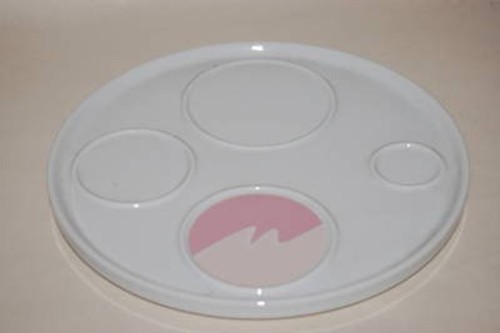 Gedeck platte weiss rosa wave - platte,