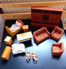 Vintage Puppenhaus Möbel Set