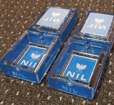 4x NIL ACHENBECHER  GLAS / Zigaretten Ascher / Werbung Relief