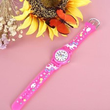 Kinderuhr Unicorn Einhorn 3D Rosa Pink KIDS Mädchen Armbanduhr