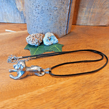 Halskette mit großem Anhänger Labrador Golden Retriever Hund Silber Farbe (206)