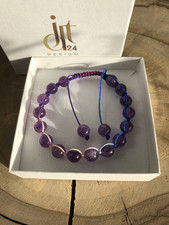 Armband - Ametyst und farbige Kordel