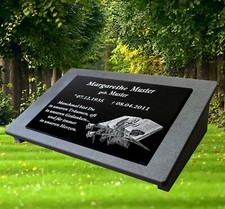 Grabstein Grabplatte Motiv inkl.Inschrift ca.60x40 mit der Stütze 