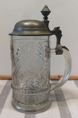 Bierkrug antik 1900 - bierkrug, pressglas