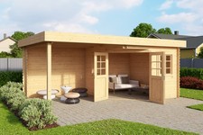 Gartenhaus holz 28mm eck - holz, 5-eck
