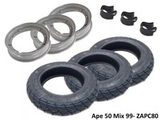 3x Winter M+S Reifen 100/90-10 + Felgen für Piaggio Ape 50 Mix (ab 1999) ZAPC80