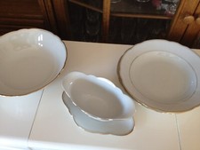 Schirnding - Geschirr mit Goldrand - Teller, Schüssel und Sauciere