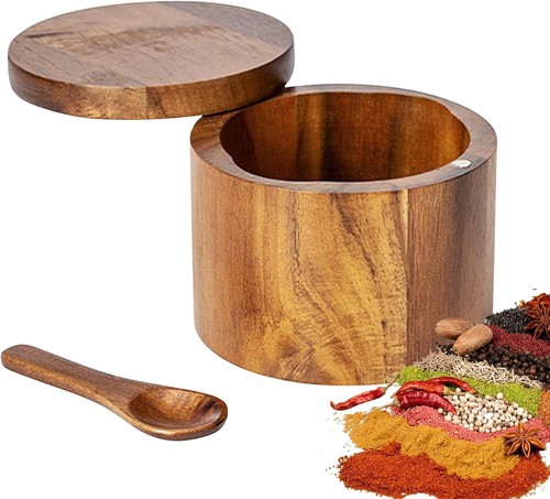 Acacia holz salzdose - acacia,
