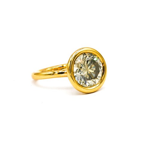 Solitär ring 750 - ring, 750/gelbgold