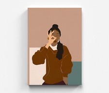 Maschen Leinwandbild Farbig Frau Abstrakt Wandbild Leinwand Kunst Museum Art