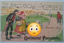 TOP AK LITHO CONTINENTAL REIFEN FAHRRAD REKLAME WERBUNG 1899 gelaufen mit Marke