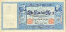 Deutschland Banknote 100 Deutsche Goldmark P38 1909 zirkuliert
