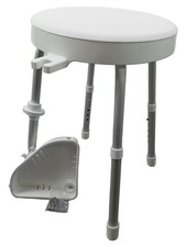BMB Duschhocker Weiß Modern Rund höhenverstellbar Badhocker Sitzhocker