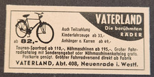 1. Vaterland Fahrrad Räder Neuenrade Werbeanzeige Werbung Reklame 1962